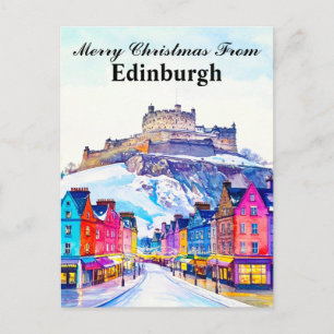 Postal Feliz Navidad desde Edimburgo Escocia Viajes