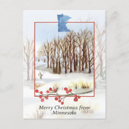 Postal Feliz Navidad desde el paisaje invernal de Minneso