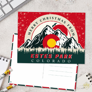 Postal Feliz Navidad desde Estes Park Colorado Cities