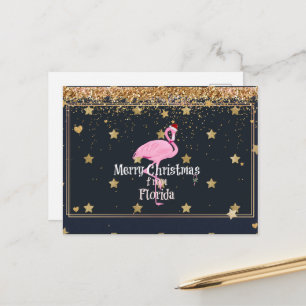 Postal Feliz Navidad desde Florida, Santa Flamingo