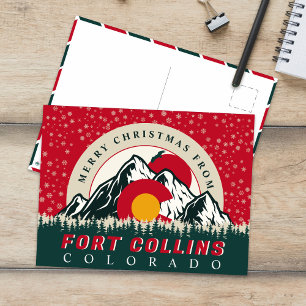 Postal Feliz Navidad desde Fort Collins Ciudades Colorado