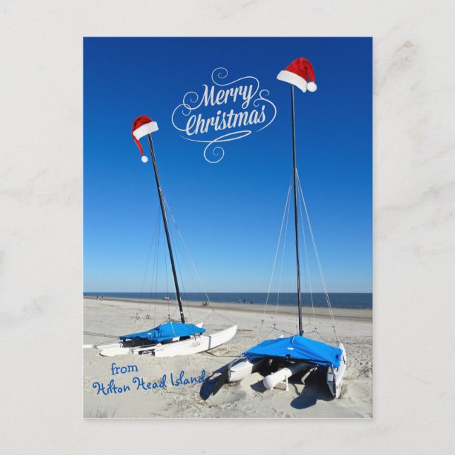 Postal Feliz Navidad desde la costa de Hilton Head Island (Anverso)