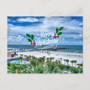 Postal Feliz Navidad desde la playa de Clearwater