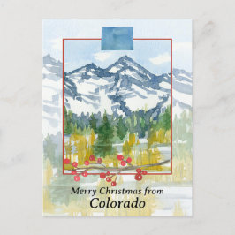 Postal Feliz Navidad desde las montañas rocosas de Colora