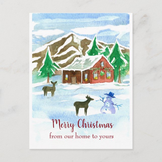 Postal Feliz Navidad Desde Nuestro Hogar A Sus Dedos (Anverso)