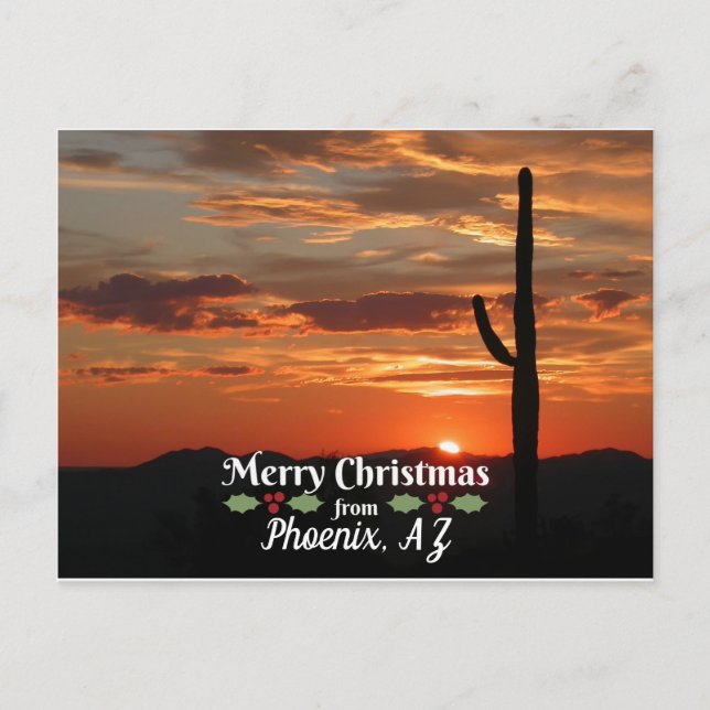 Postal Feliz Navidad desde Phoenix, AZ (Anverso)