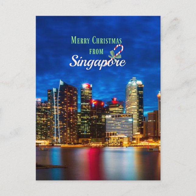 Postal Feliz Navidad desde Singapur (Anverso)