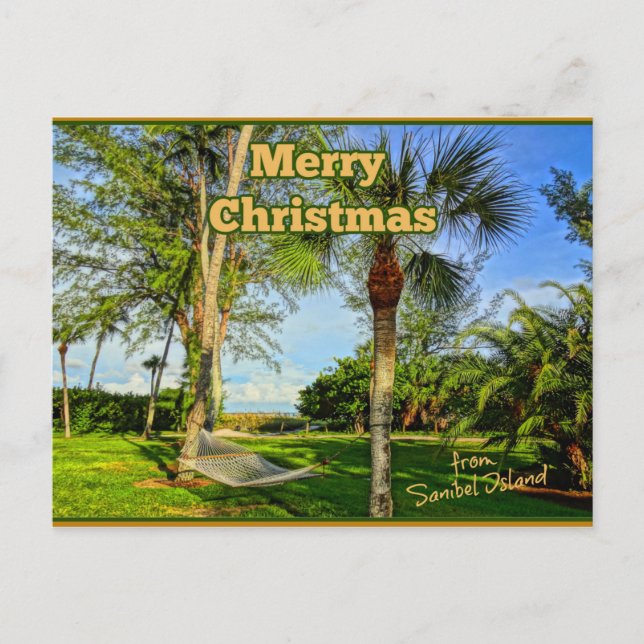 Postal Feliz Navidad desde Sunny Sanibel Island Florida (Anverso)