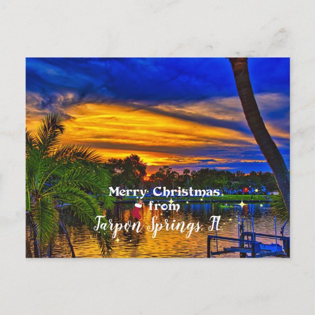 Postal Feliz Navidad desde Tarpon Springs, FL (Anverso)