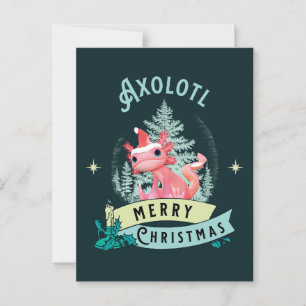 Postal Feliz Navidad divertido Ajolote