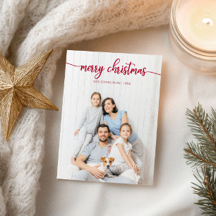 Postal Feliz Navidad Elegante Archivo de Comandos Rojos F