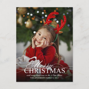 Postal Feliz Navidad Elegante evento fotográfico Invitado