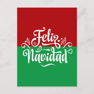 Postal Feliz Navidad en español minimalista