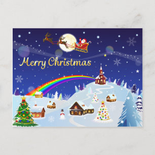 Postal Feliz Navidad en plena luna
