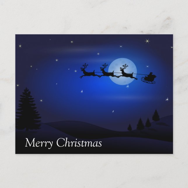 Postal Feliz Navidad en Sleigh (Anverso)