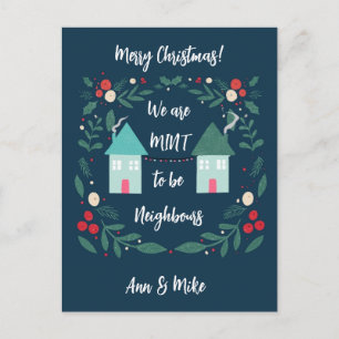 Postal Feliz Navidad, éramos la mente para ser vecinos