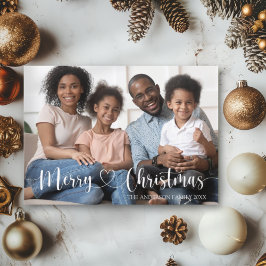 Postal Feliz Navidad Escritura Blanca Foto Completa