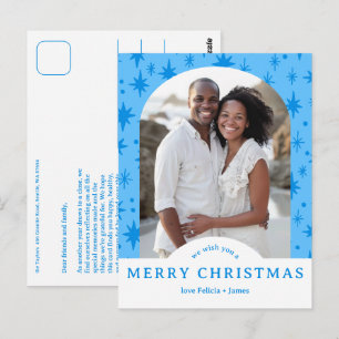 Postal FELIZ NAVIDAD Estrellas Fiesta NAVIDEÑA Arco FOTO 