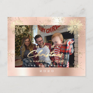 Postal Feliz Navidad Feliz Año Feliz Año Oro Nieve Spark