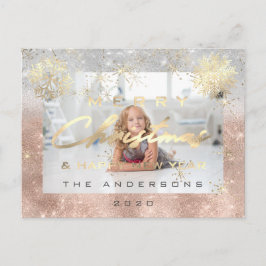 Postal Feliz Navidad Feliz Año Nuevo Año Noche de nieve F