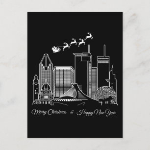 Postal Feliz Navidad Feliz Año Nuevo Montreal Canadá