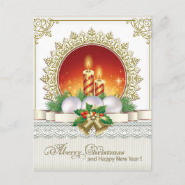 Postal Feliz Navidad Feliz Año Nuevo Ornamento de Navidad