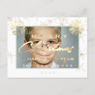 Postal Feliz Navidad Feliz Año Nuevo Oro Foto VIP