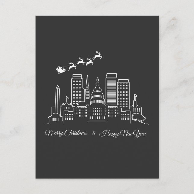 Postal Feliz Navidad Feliz Año Nuevo Washington DC (Anverso)