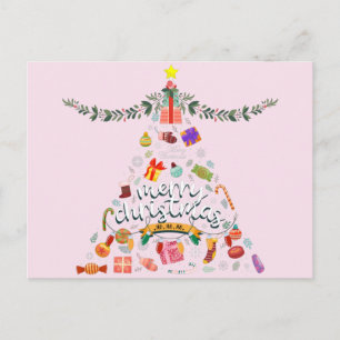 Postal Feliz Navidad Festivo Todo Árbol de Navidad