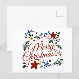 Postal Feliz Navidad Floral