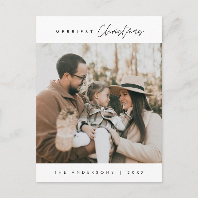 Postal Feliz Navidad Foto de Familia Feliz (Anverso)