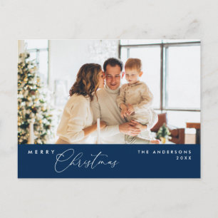 Postal Feliz Navidad Foto de Familia, Romántico Moderno