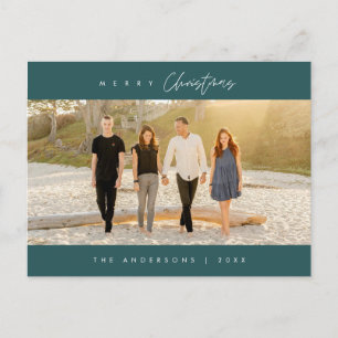 Postal Feliz Navidad, Foto Familiar, Minimalista Moderno