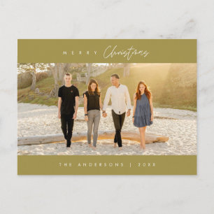 Postal Feliz Navidad, foto familiar, Minimalista moderno