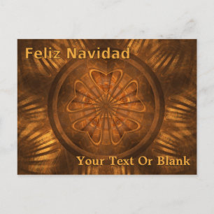Postal Feliz Navidad - Fractal de madera