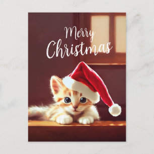 Postal Feliz Navidad Gatito