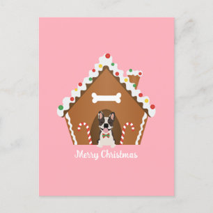 Postal Feliz Navidad Gingerbread Dog House