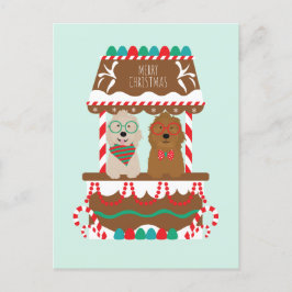 Postal Feliz Navidad Goldendoodles Holiday Stand Dogs