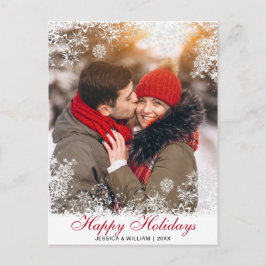 Postal Feliz Navidad, guión moderno de pincel saludo de f