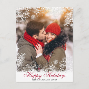 Postal Feliz Navidad, guión moderno de pincel saludo de f