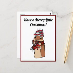 Postal Feliz Navidad Hamster Gerbil Personalizado Mascota