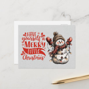 Postal Felíz Navidad Hombre de Nieve