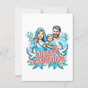 Postal Feliz Navidad - La Sagrada Familia - Natividad