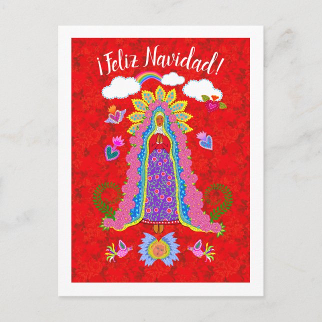 Postal Feliz Navidad Lady de Guadalupe (Anverso)