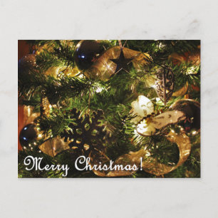 Postal Feliz Navidad Mariposa Dorada