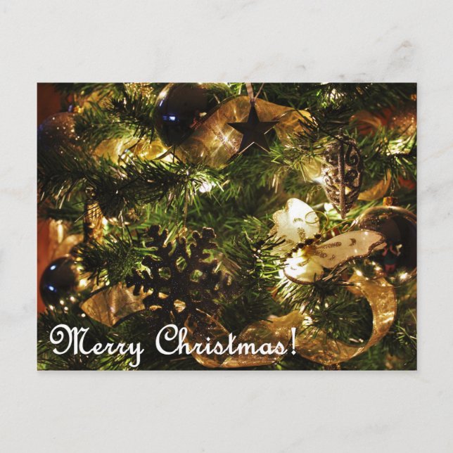 Postal Feliz Navidad Mariposa Dorada (Anverso)