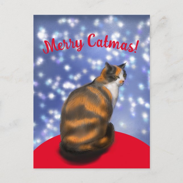 Postal Feliz Navidad, marmalade cat Postcard (Anverso)
