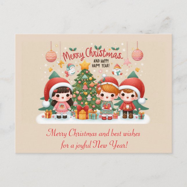 Postal Feliz Navidad, mejores deseos (Anverso)