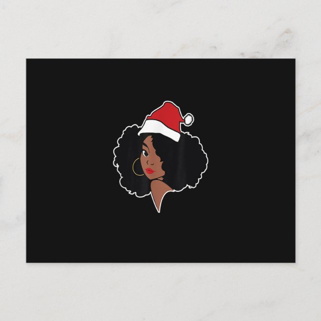 Postal Feliz Navidad Melanina negro afroamericano San (Anverso)