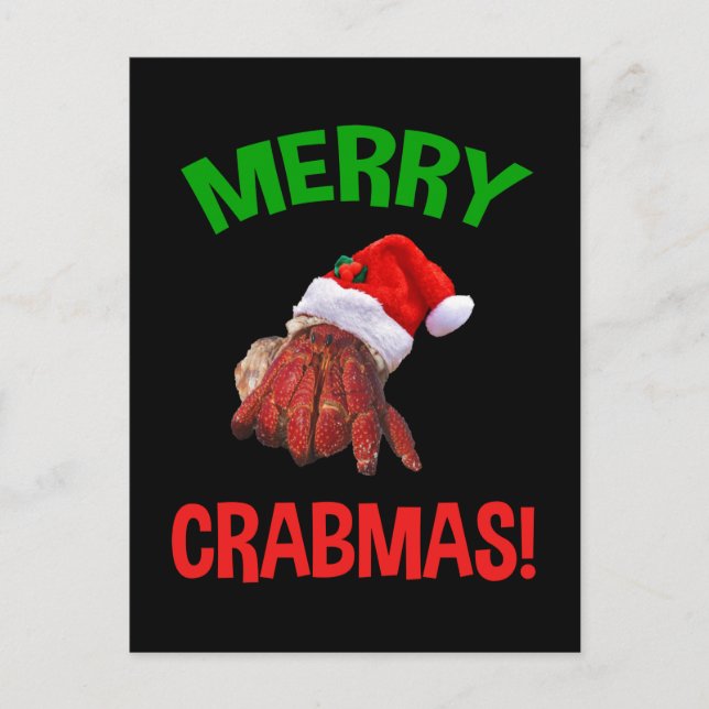 Postal ¡Feliz Navidad! Navidades graciosos heredan Crab L (Anverso)